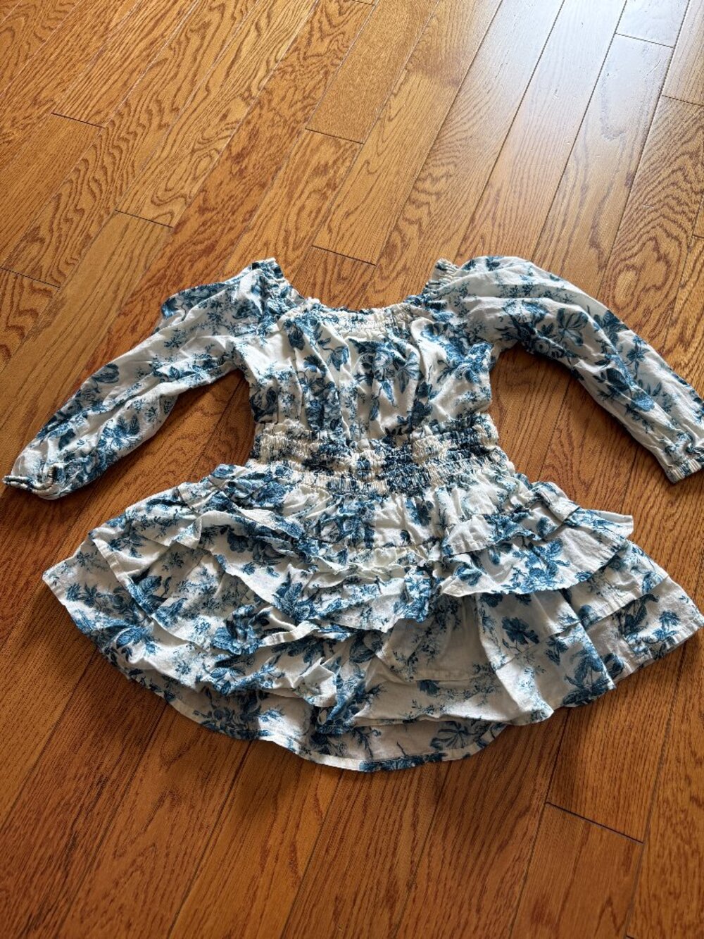 Girls LoveShackFancy x Gap White/Blue Floral Dress Size XS (4/5)